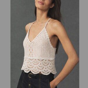 BLUE TASSEL: NWOT Crochet Lace Tank Top